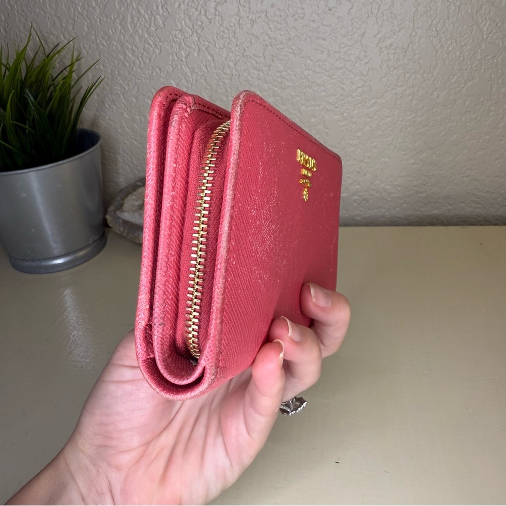 PRADA - Saffiano Leather Bifold Wallet - Pink - 62A - Picture 3 of 16